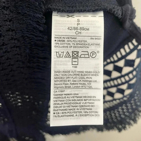 NWT Banana Republic navy classic knit tank top with lace & fringe Small - Picture 7 of 7